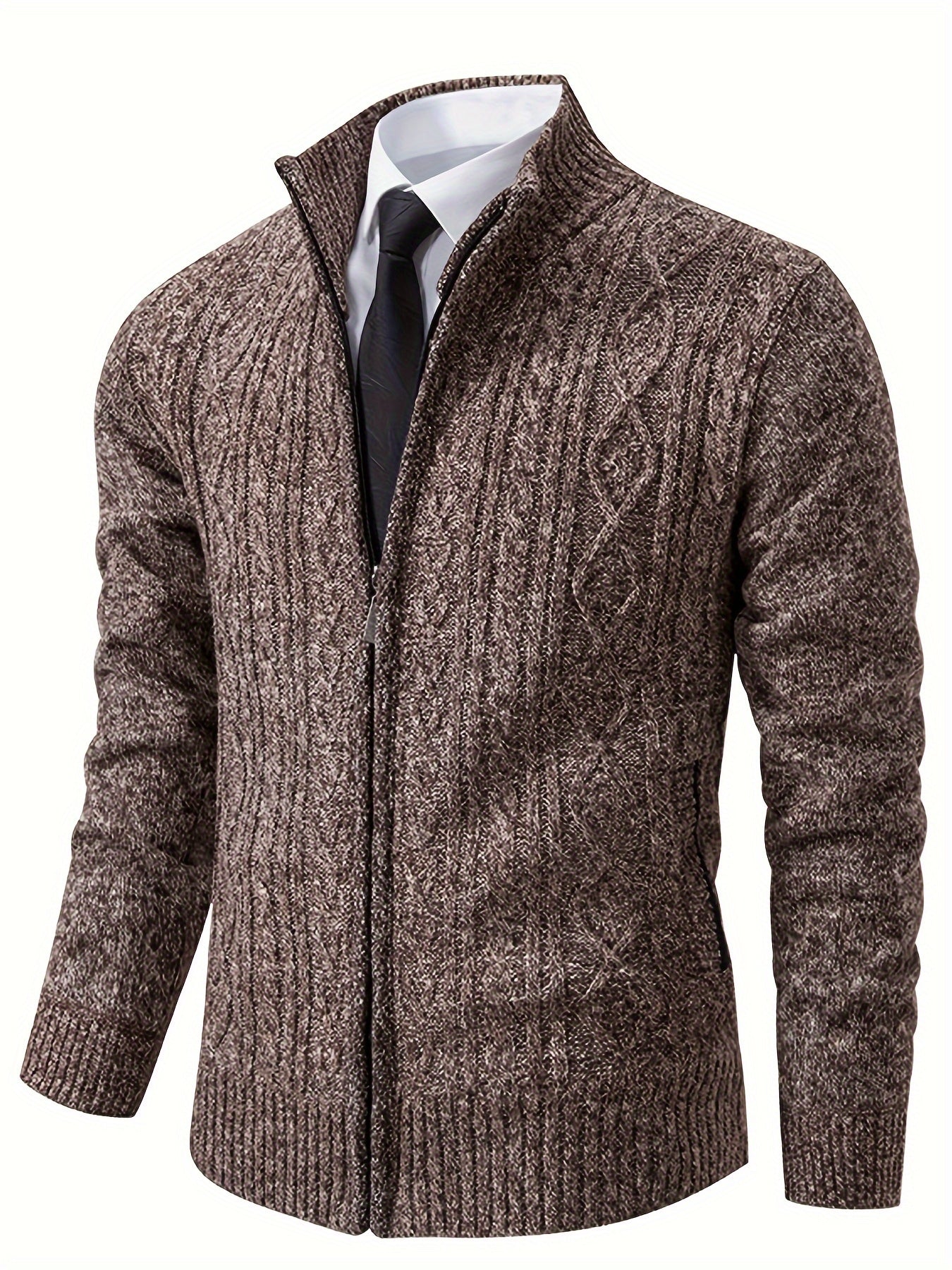 Gebreid Vest | Warm | Hoge Hals | Rits Vest | Heren Vest-Boutique Moda