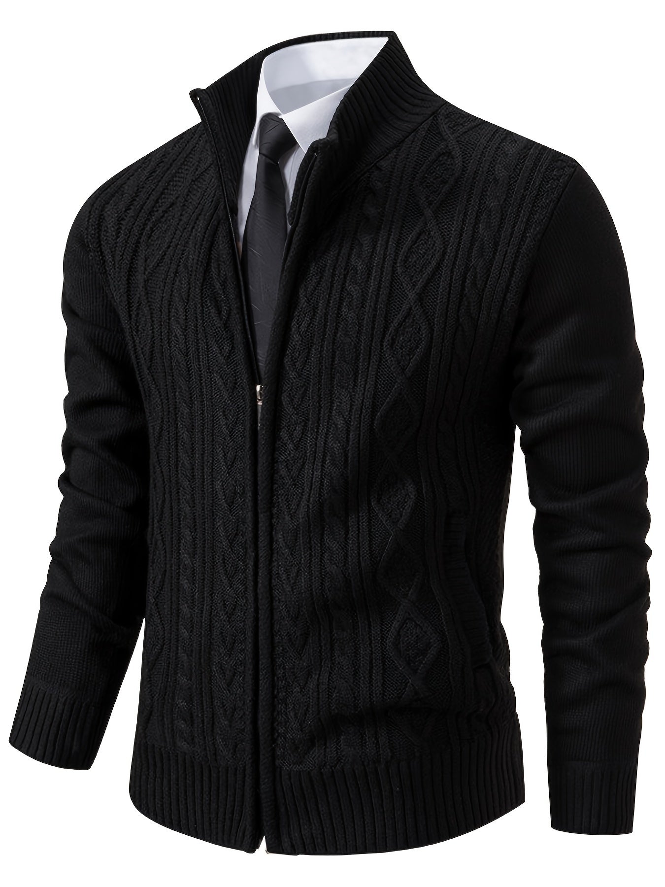 Gebreid Vest | Warm | Hoge Hals | Rits Vest | Heren Vest-Boutique Moda