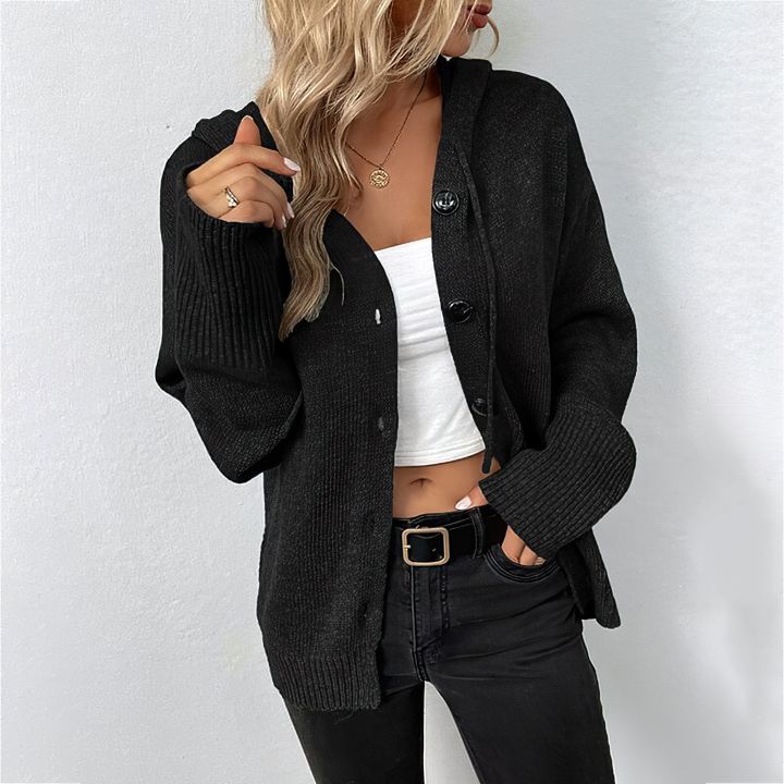 Gebreid Vest | Warm | Vest Met Capuchon | Vest Met Knoopsluiting | Vest Voor Dames-Boutique Moda