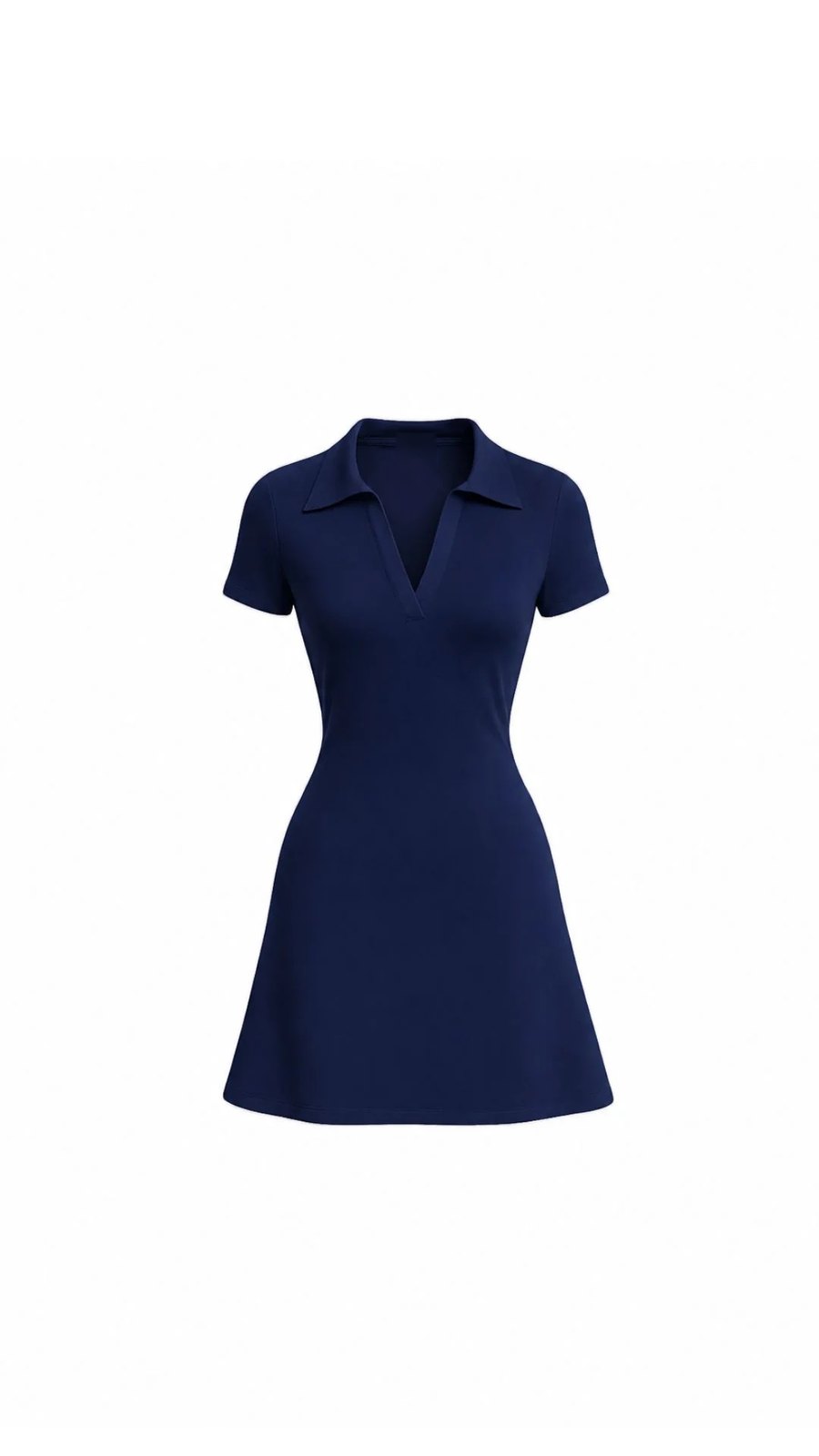 Gebreide Polojurk Dames | Mini Jurk met Polokraag | Korte Mouw-Boutique Moda