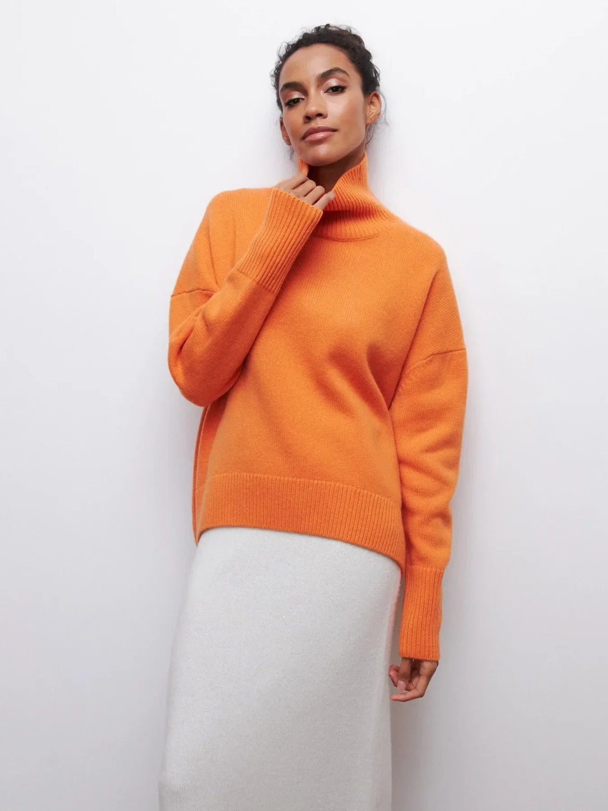 Pull col roulé en maille - Surdimensionné - Coupe ample - Col roulé