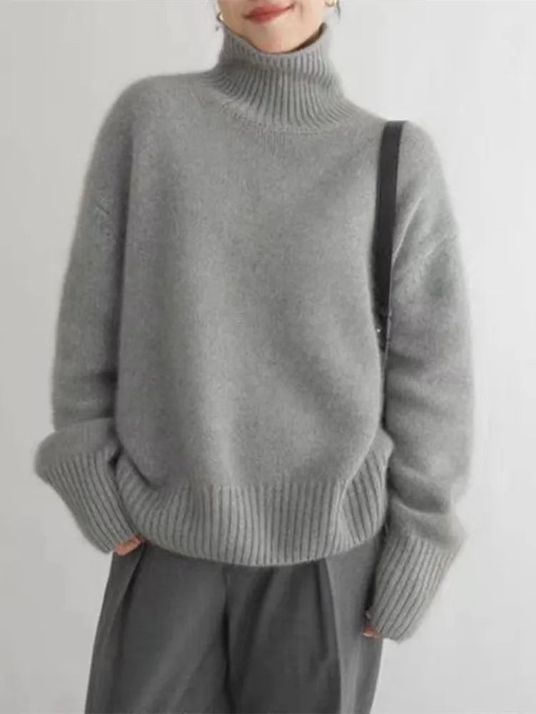 Gebreide trui | Coltrui | Kasjmier | Oversized trui | Gebreide kleding voor dames-Boutique Moda