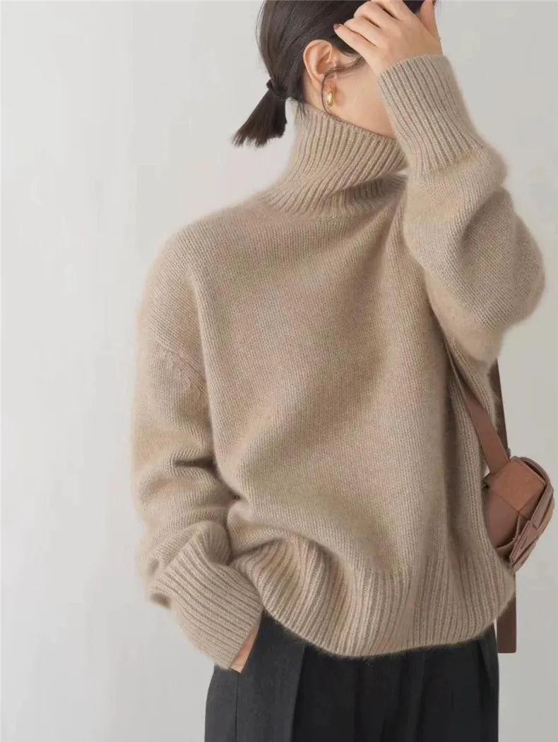 Gebreide trui | Coltrui | Kasjmier | Oversized trui | Gebreide kleding voor dames-Boutique Moda