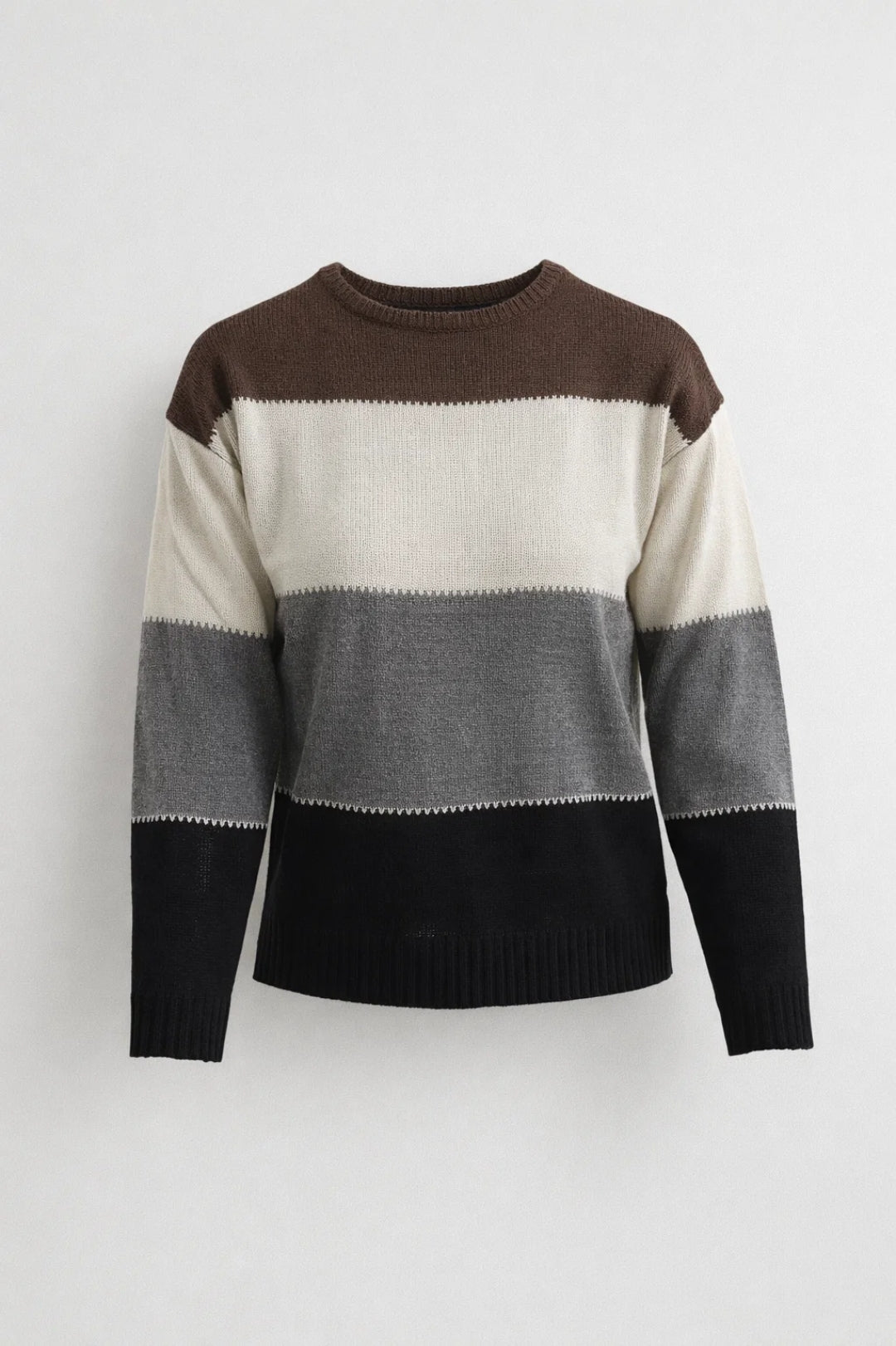 Gebreide trui - Losvallende gestreepte pullover voor dames-Boutique Moda