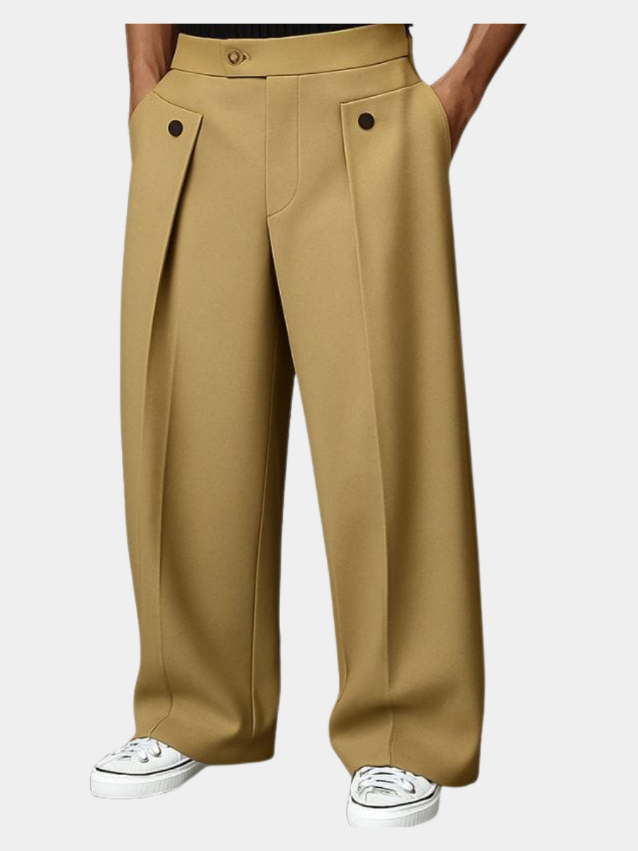 Geplooide broek - wijde heren kostuumbroek-Boutique Moda