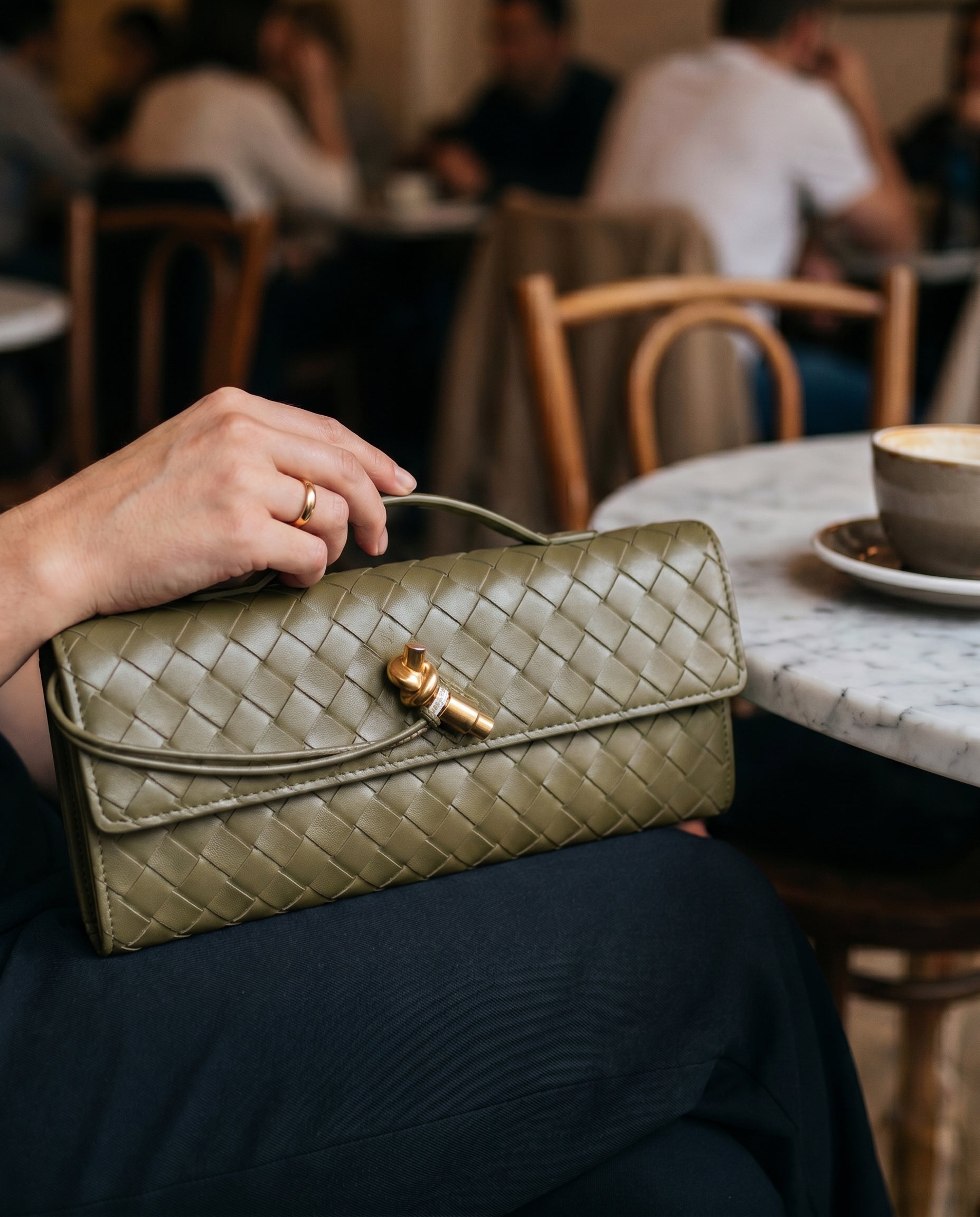 Schoudertas Dames – Gevlochten Kunstleren Clutch met Crossbody Band-Boutique Moda