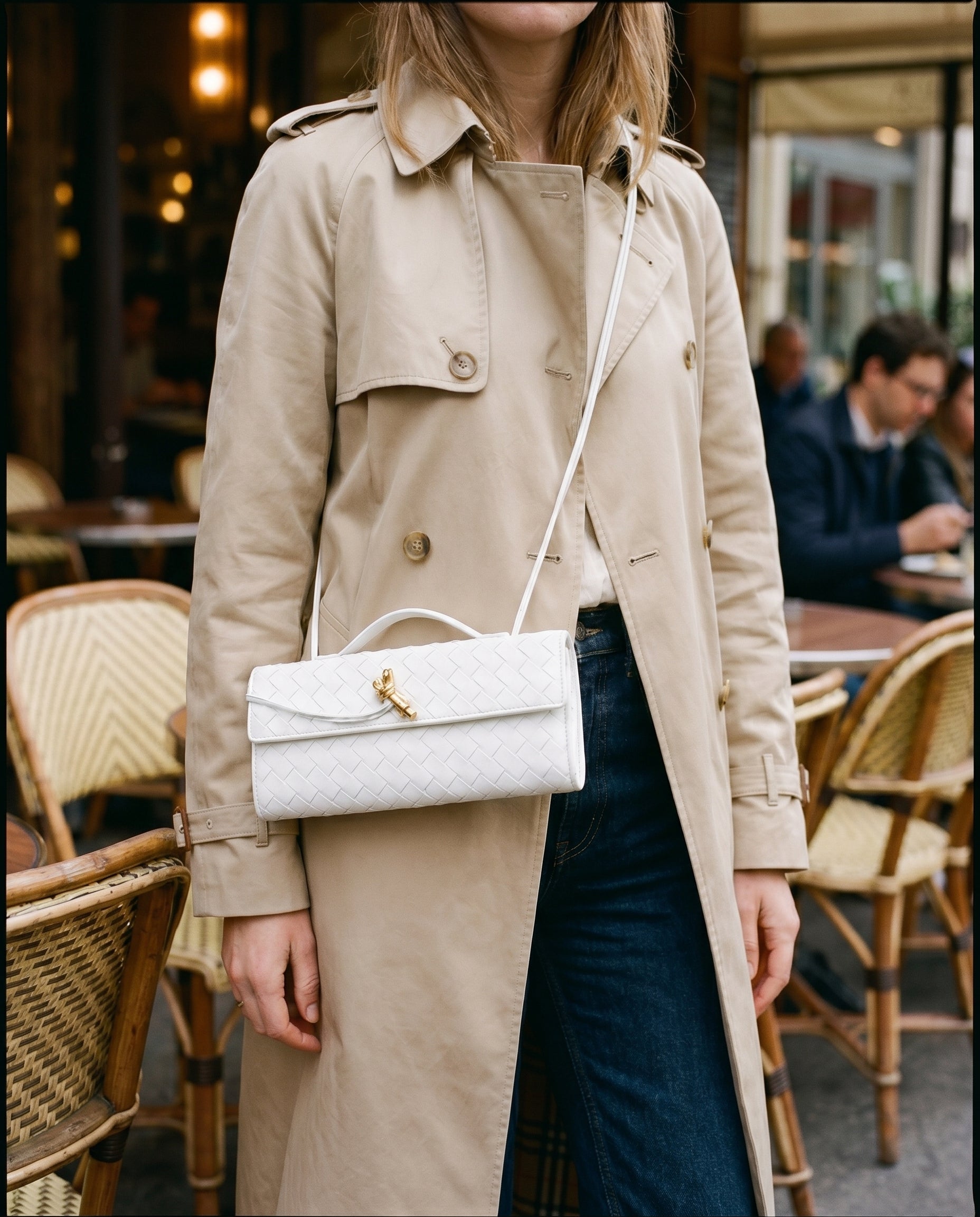Gevlochten Clutch Tas | Kleine Schoudertas Dames | Kunstleren Avondtasje-Boutique Moda