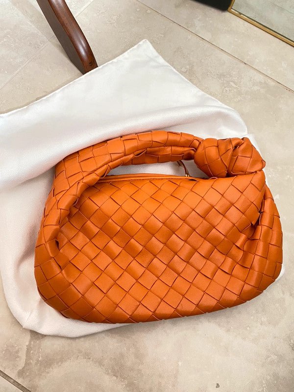 Gevlochten Tas Dames: Kleine Knooptas met Ritssluiting-Boutique Moda