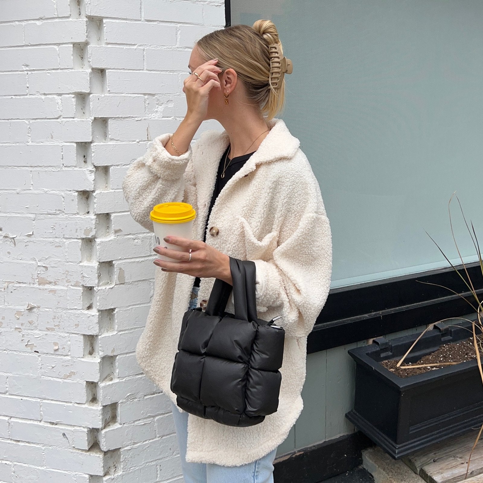 Gewatteerde Tas Dames | Puffer Shopper | Afneembare Band-Boutique Moda