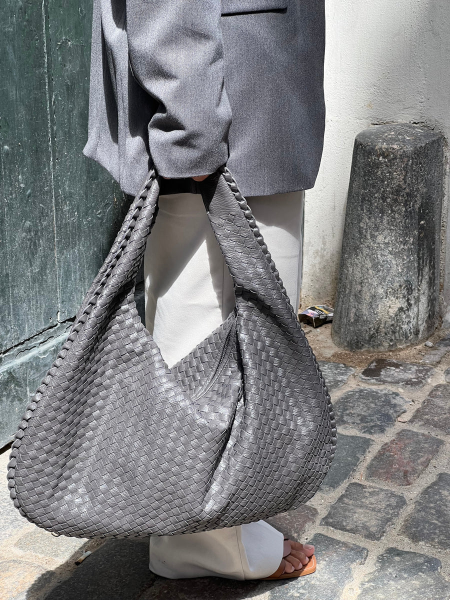 Geweven Tas - Vegan Leer - Rits - Schoudertas - Handtas-Boutique Moda