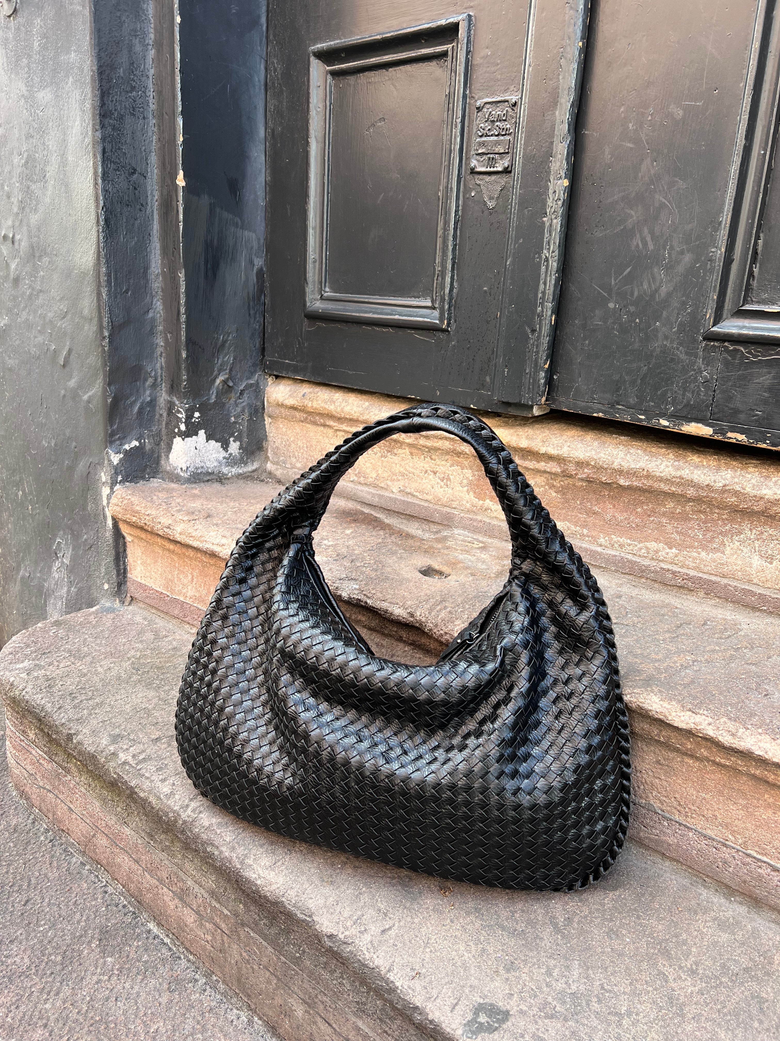 Geweven Tas - Vegan Leer - Rits - Schoudertas - Handtas-Boutique Moda