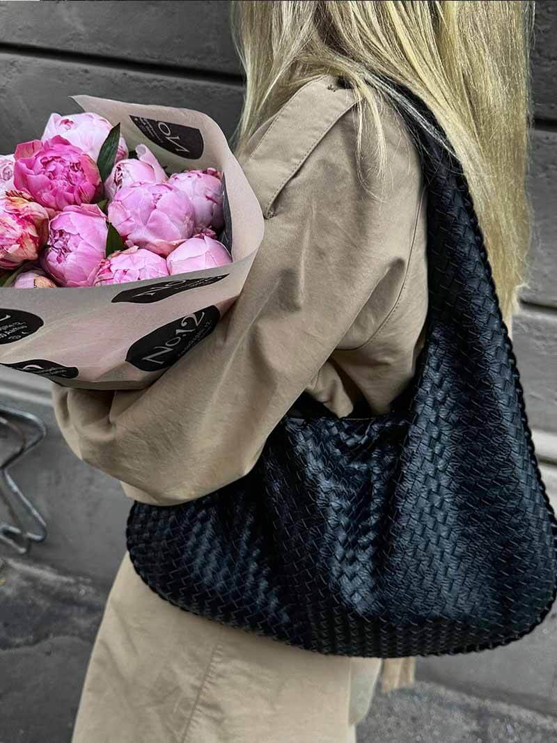 Geweven tas - Grote schoudertas voor dames voor dagelijks gebruik-Boutique Moda
