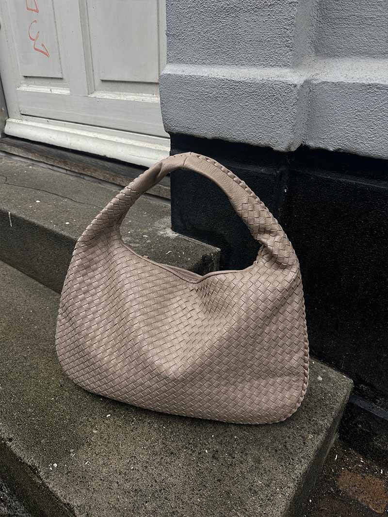 Geweven tas - Slouchy hobo-tas met één schouderband voor dames-Boutique Moda