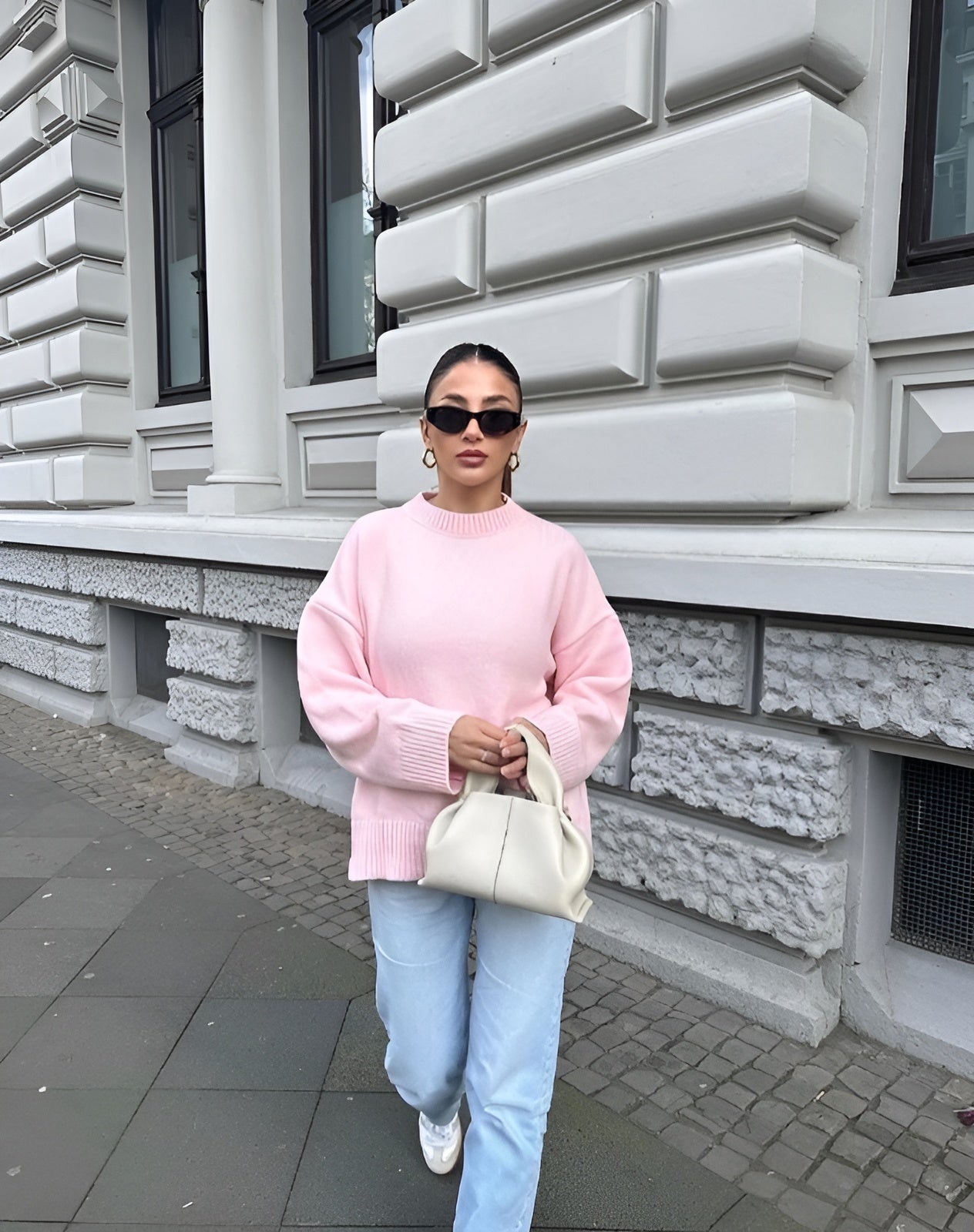 Grote trui | Roze | Warm | Gebreide trui | Dameskleding-Boutique Moda