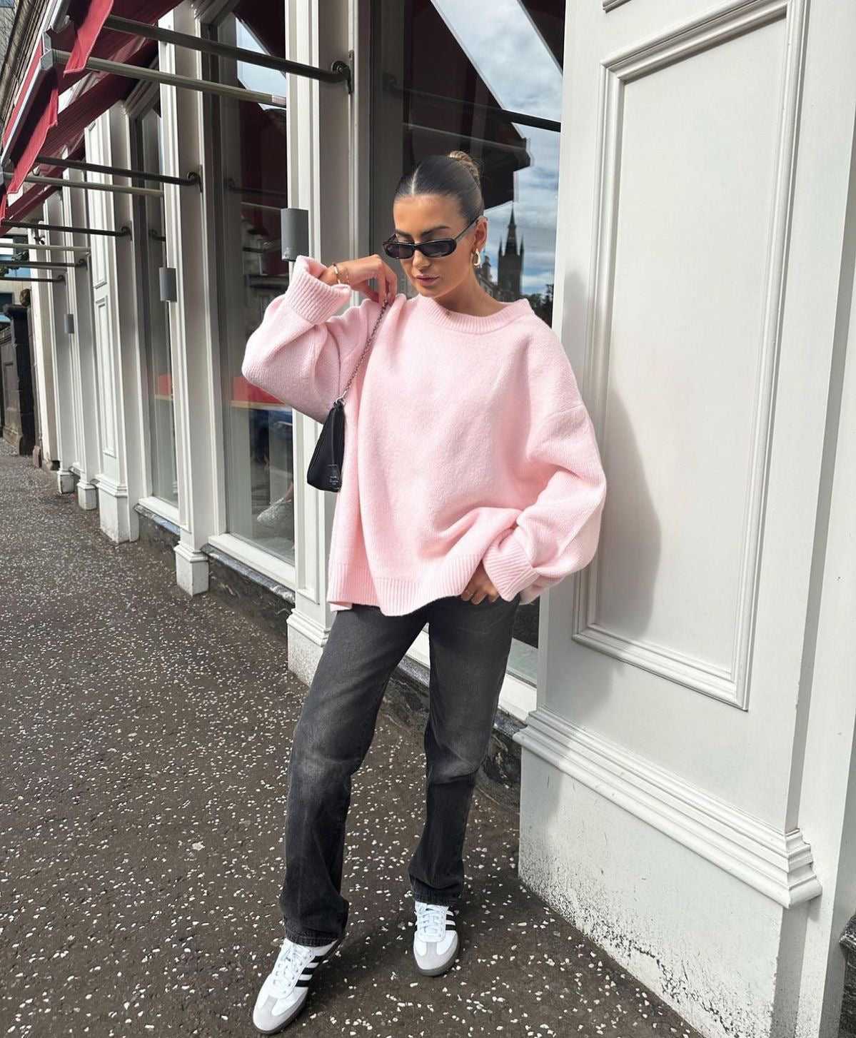 Grote trui | Roze | Warm | Gebreide trui | Dameskleding-Boutique Moda
