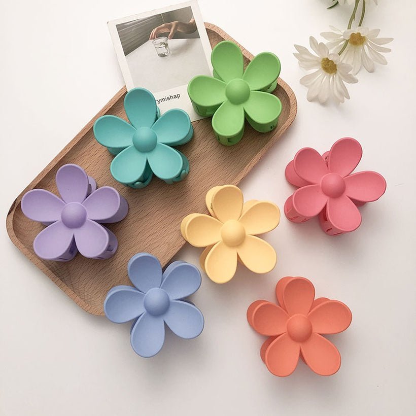 Haarclip | Bloem Madeliefje Set | Pastel Gekleurd Kunststof-Boutique Moda
