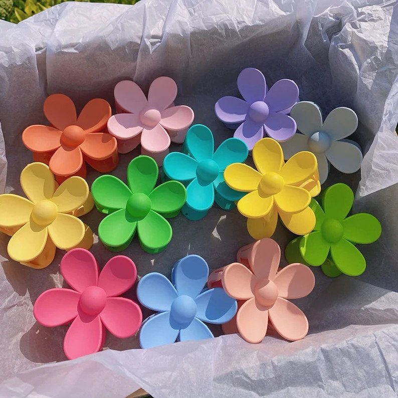 Haarclip | Bloem Madeliefje Set | Pastel Gekleurd Kunststof-Boutique Moda