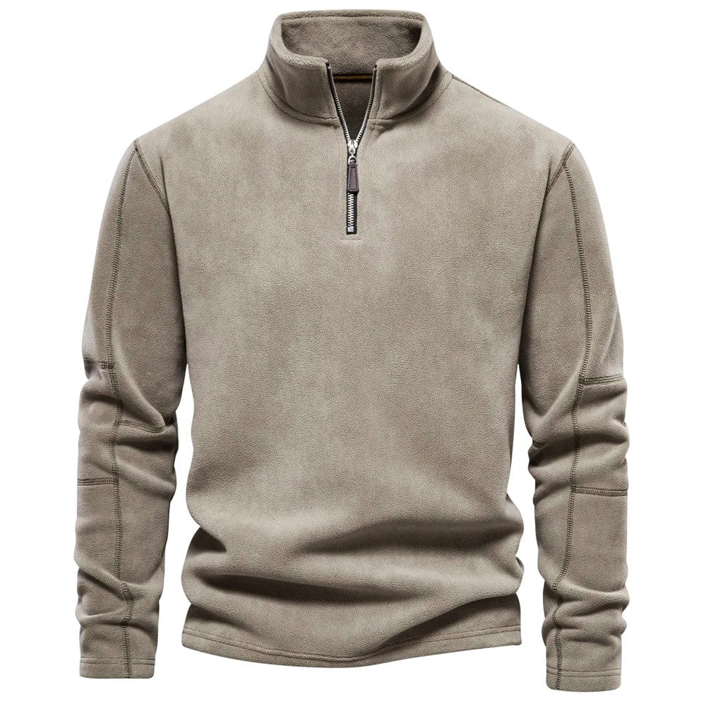 Half Ritssluiting Fleece - Warme Velours Fleece Pullover met hoge hals voor heren-Boutique Moda