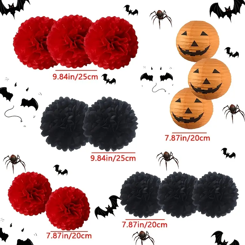 Halloween pompoen lantaarn | hangend | decoratieset | papieren lantaarn | Halloween decor-Boutique Moda