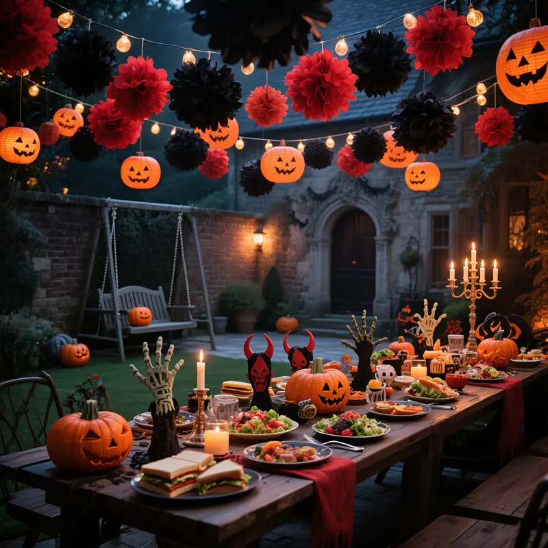 Halloween pompoen lantaarn | hangend | decoratieset | papieren lantaarn | Halloween decor-Boutique Moda