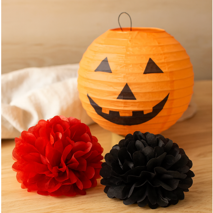 Halloween pompoen lantaarn | hangend | decoratieset | papieren lantaarn | Halloween decor-Boutique Moda