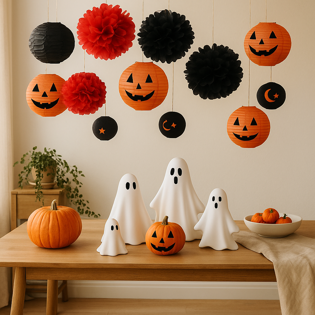 Halloween pompoen lantaarn | hangend | decoratieset | papieren lantaarn | Halloween decor-Boutique Moda