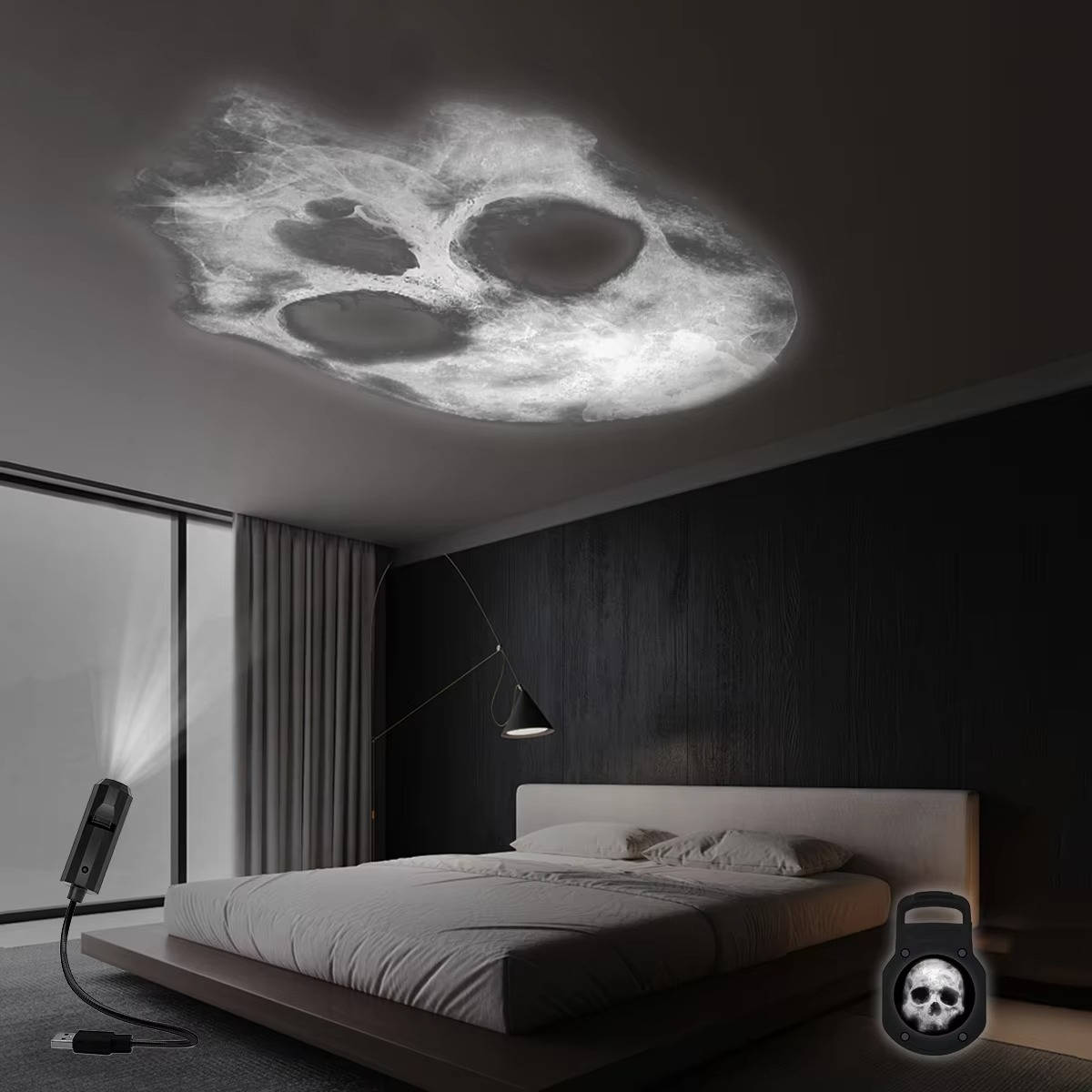 Halloween-projector - Schedel-lichtprojector voor Halloween-Boutique Moda