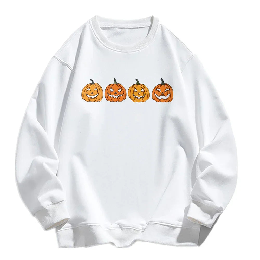 Halloween-trui - Zwart-witte pompoentrui voor dames-Boutique Moda