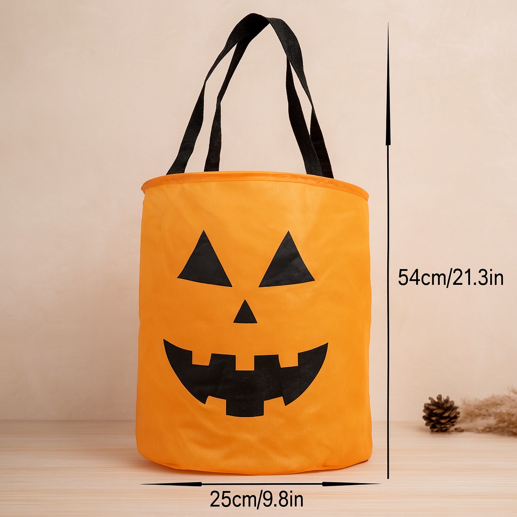 Halloweenzak - LED-lampjes - Trick or Treating - Pompoenzak - Halloween Decoratie-Boutique Moda