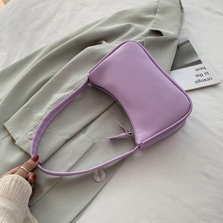 Handtasje Dames | Retro Baguette | Kunstleer Rits Pastel-Boutique Moda