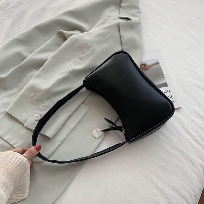 Handtasje Dames | Retro Baguette | Kunstleer Rits Pastel-Boutique Moda
