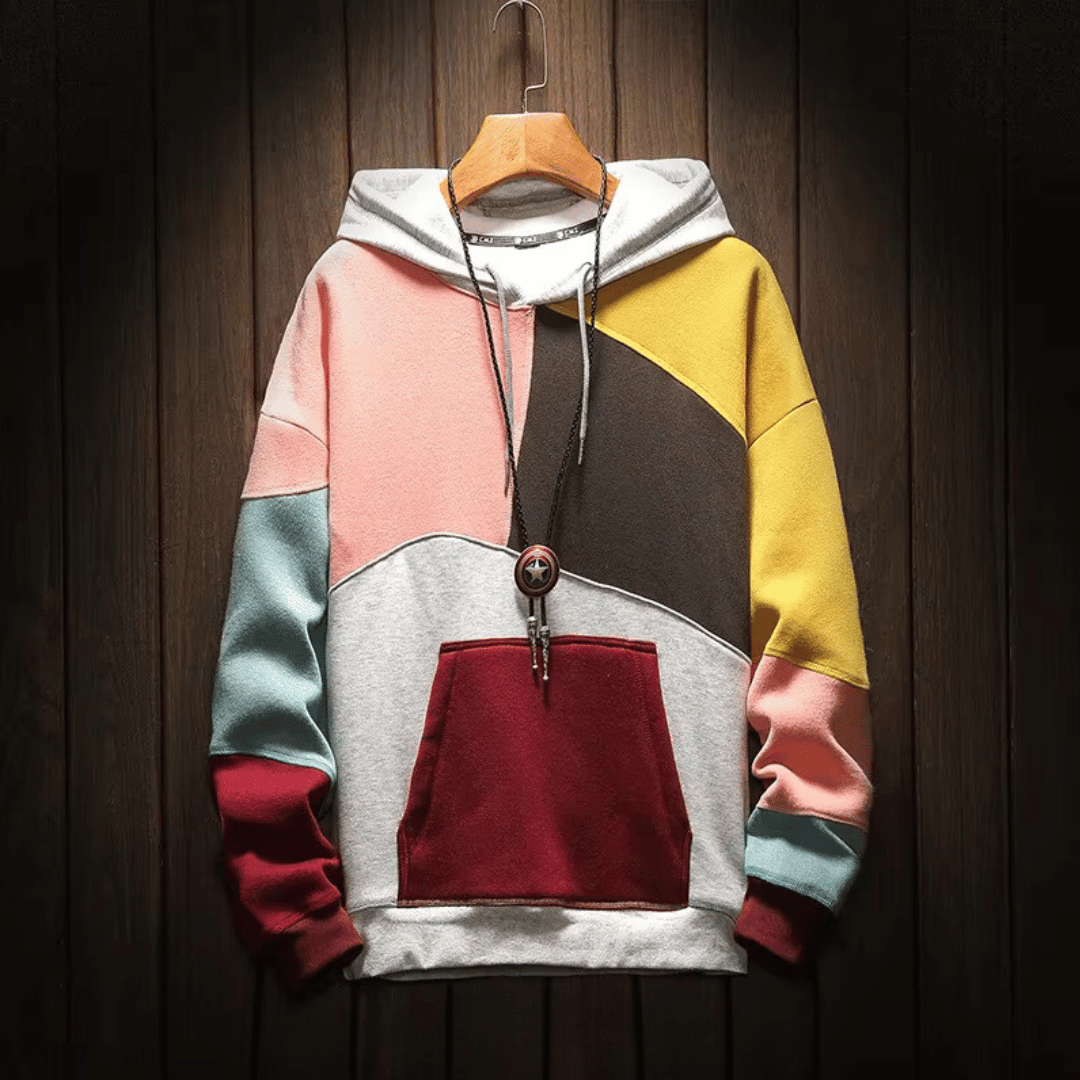 Heren Hoodie - Warme oversized Patchwork Pullover Hoodie-Boutique Moda