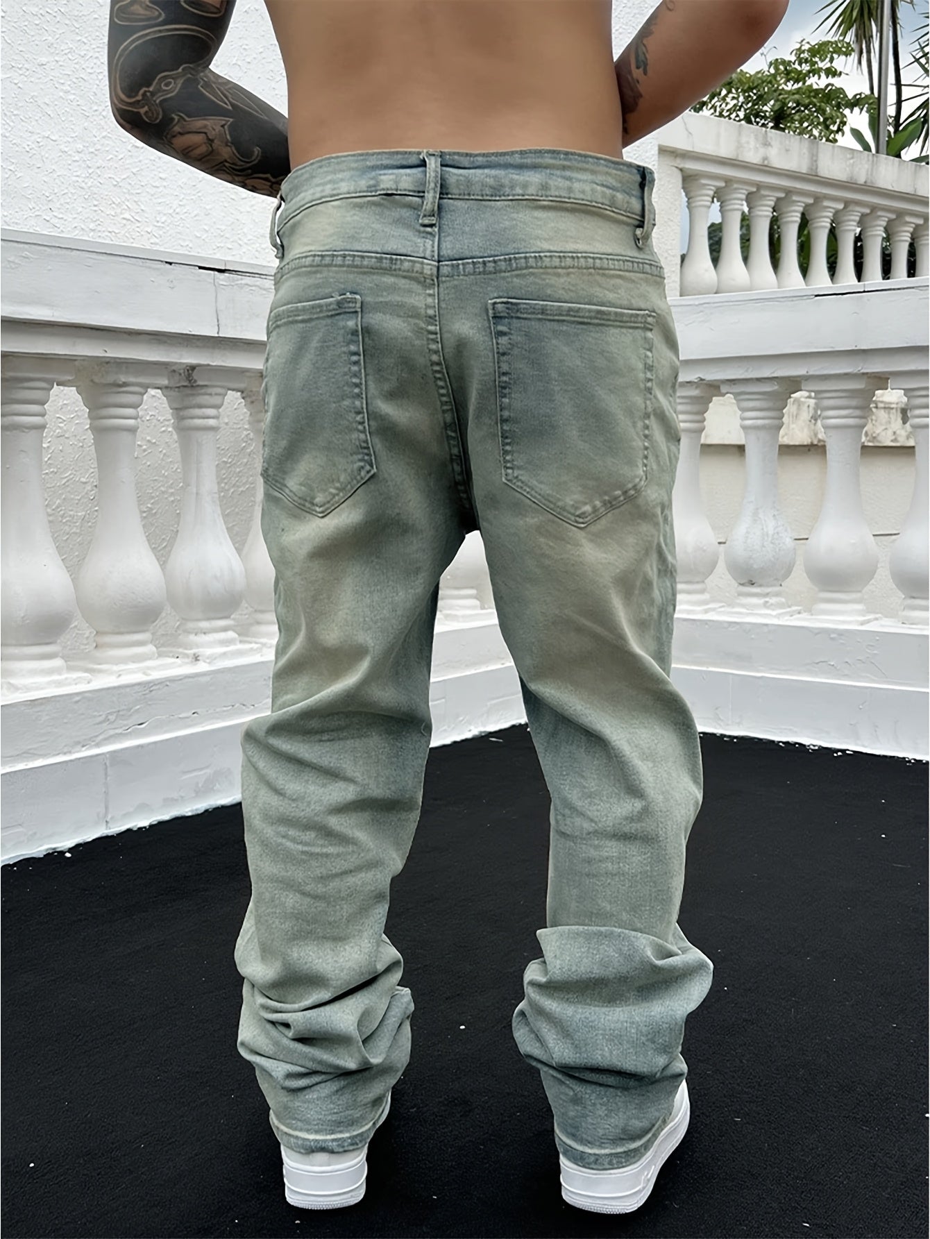 Herenjeans | Gestapeld | Gewassen | Baggy jeans | Loszittende jeans-Boutique Moda