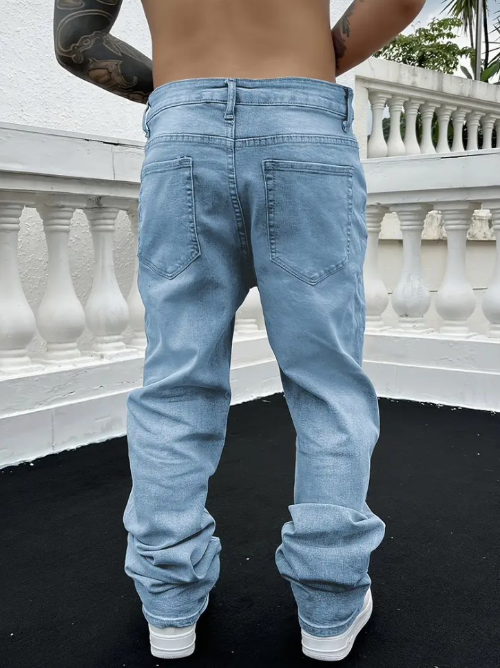 Herenjeans | Gestapeld | Gewassen | Baggy jeans | Loszittende jeans-Boutique Moda