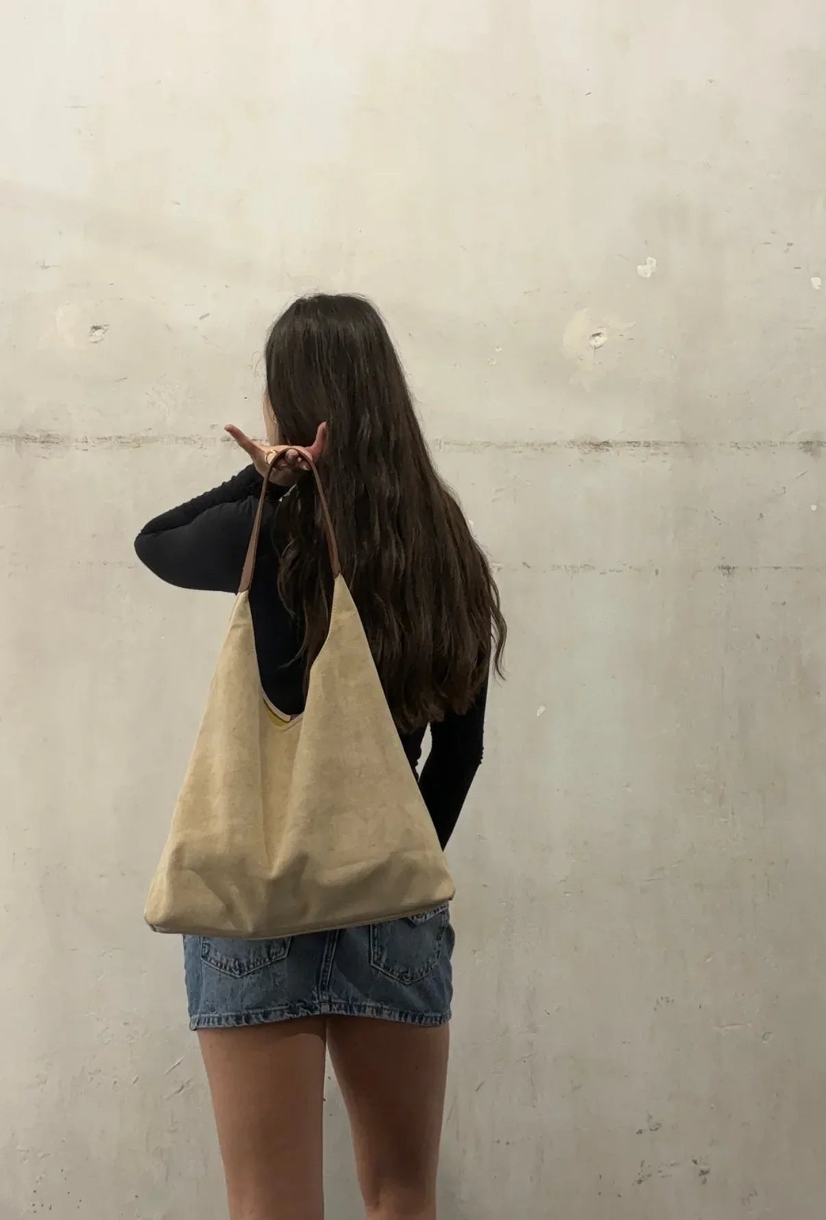 Hobo Tas Dames | Grote Suède-look Schoudertas | Shopper met Binnenvak-Boutique Moda