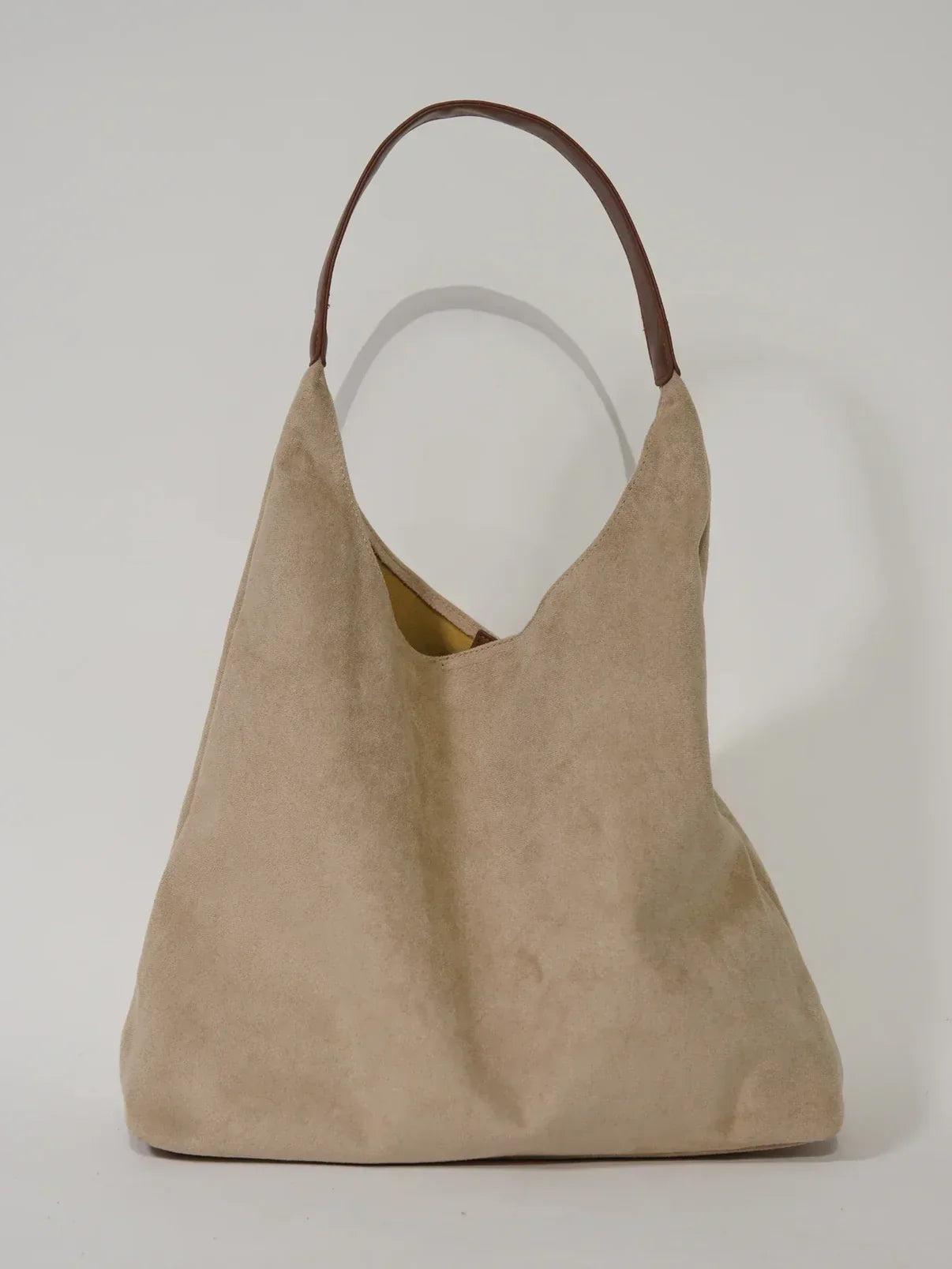 Hobo Tas Dames | Grote Suède-look Schoudertas | Shopper met Binnenvak-Boutique Moda