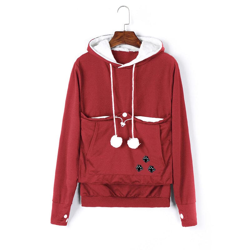 Hoodie met zak voor huisdieren | Lange mouwen | Draagtas voor huisdieren | Hoodie met kattenzak | Sweatshirt voor honden-Boutique Moda