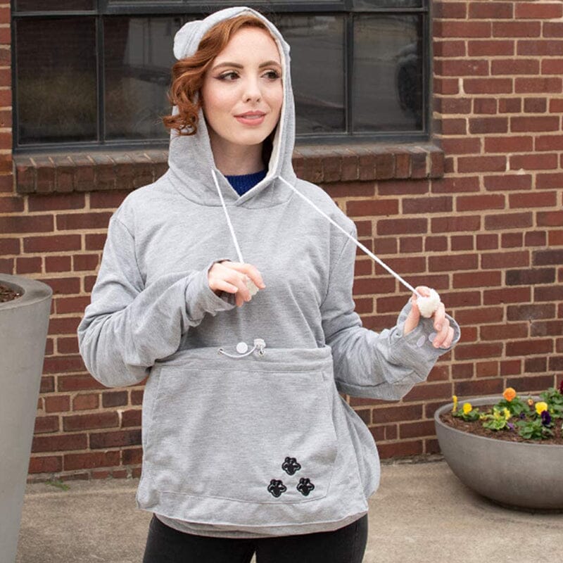 Hoodie met zak voor huisdieren | Lange mouwen | Draagtas voor huisdieren | Hoodie met kattenzak | Sweatshirt voor honden-Boutique Moda