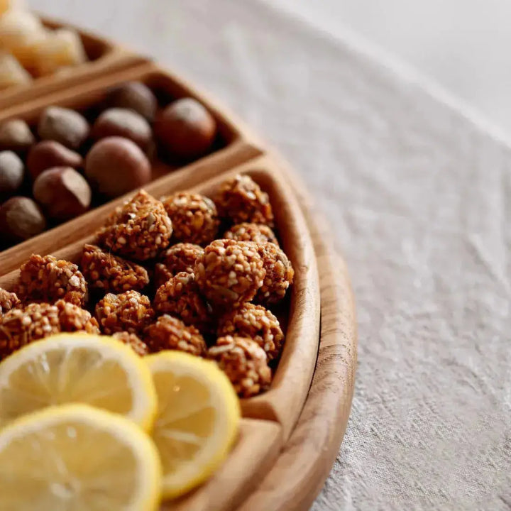 Houten Serveerbord - Rond Vakjes Snackbord-Boutique Moda