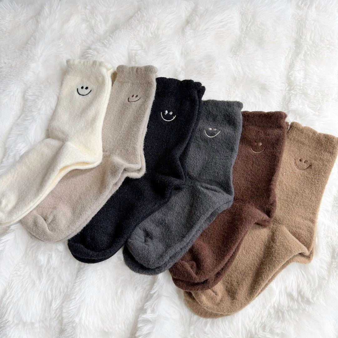 Huissokken Dames | Pluizig Smiley | 6 Paar per Set-Boutique Moda