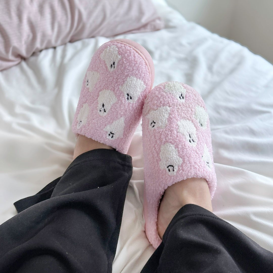 Roze pantoffels met spookjes 1
