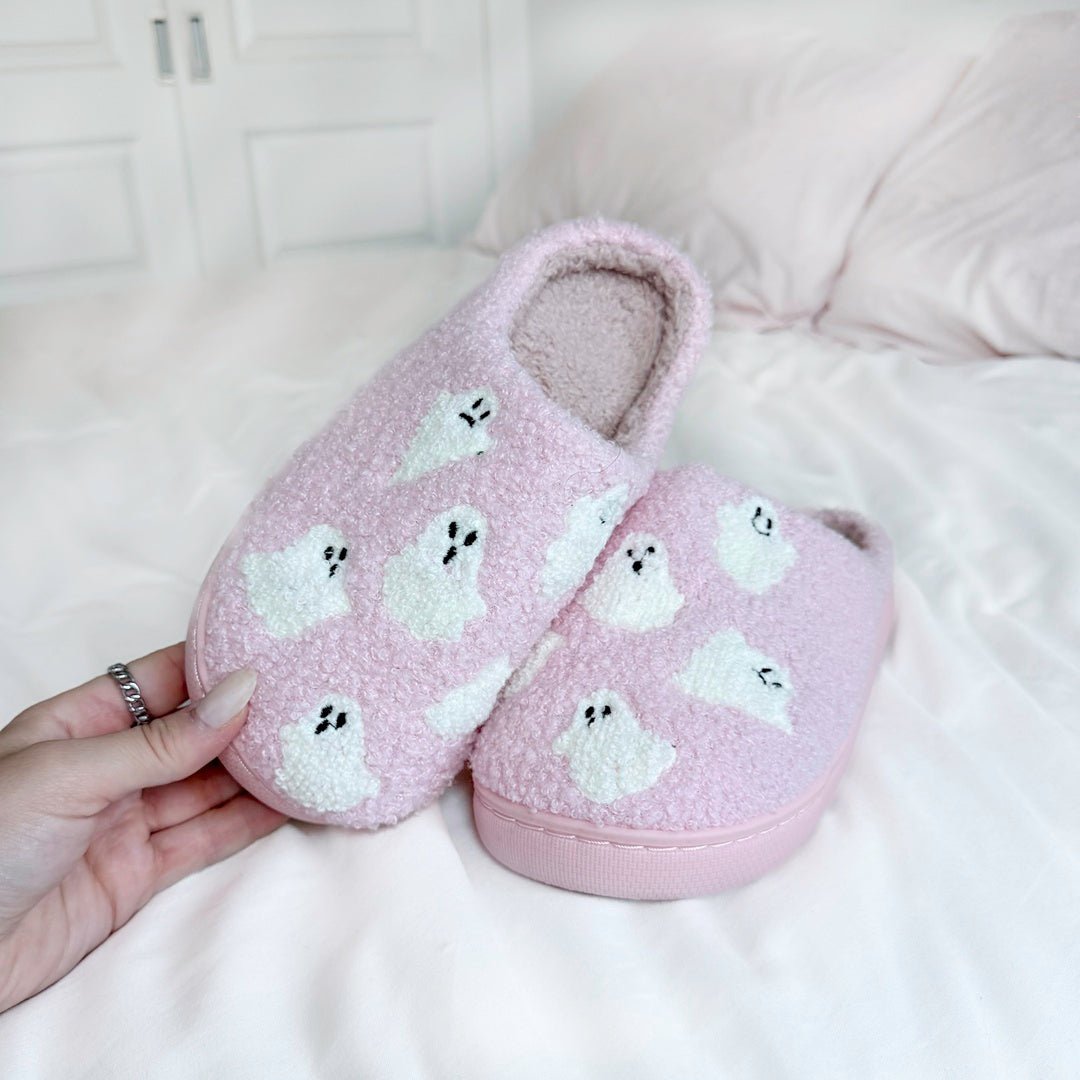 Roze pantoffels met spookjes 4