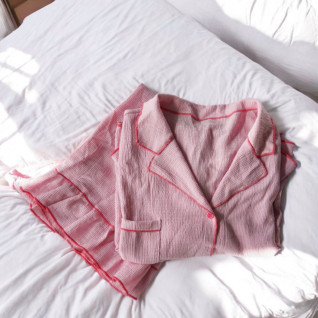 Roze pyjamaset met ruches 4