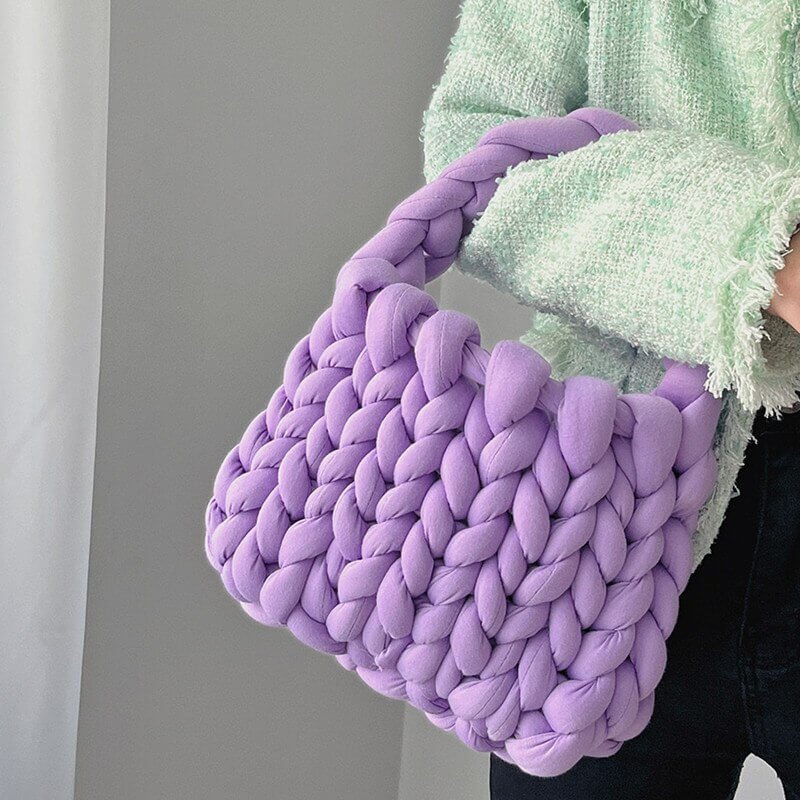 Grofgebreide mini handtas 9