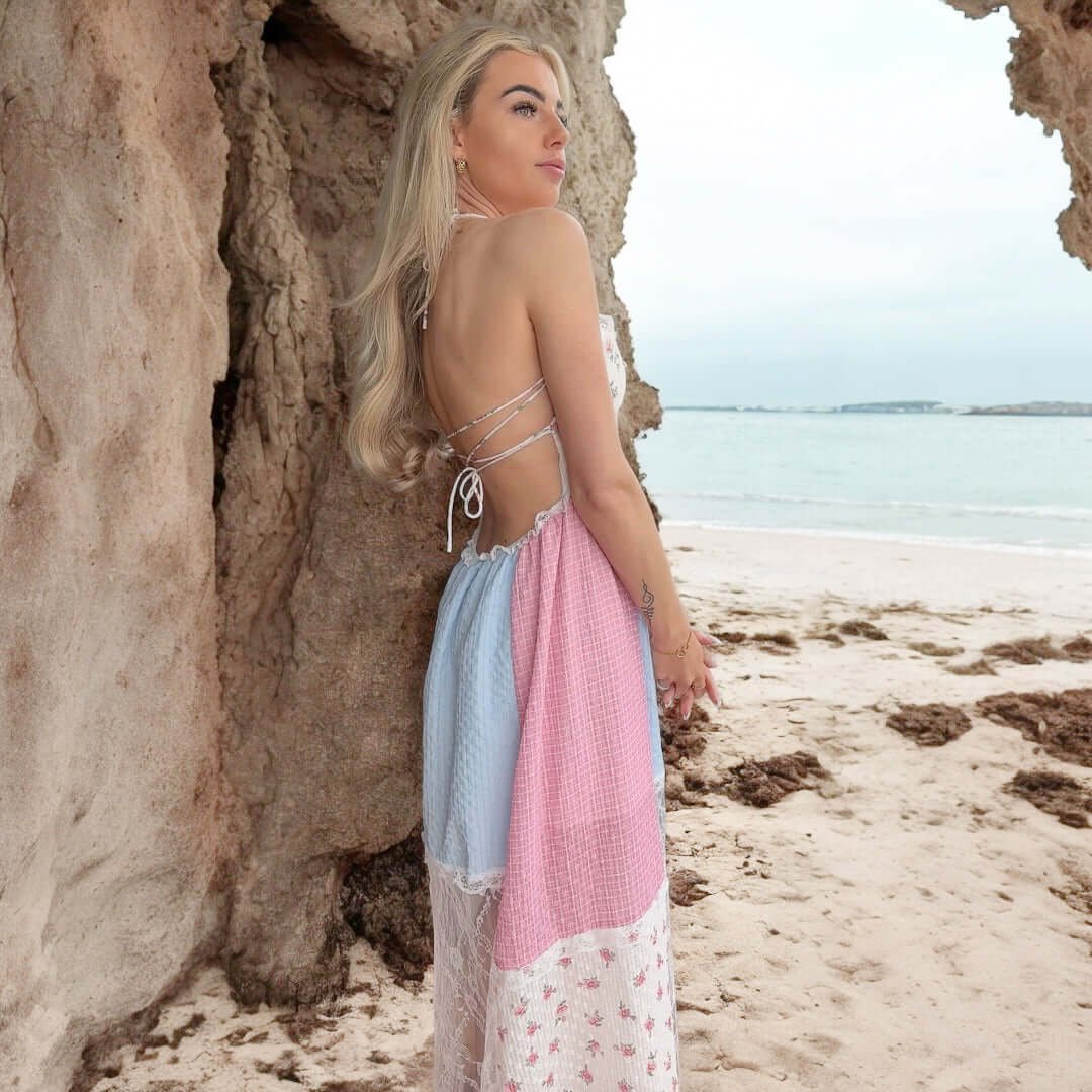 Boho patchwork maxi jurk 3