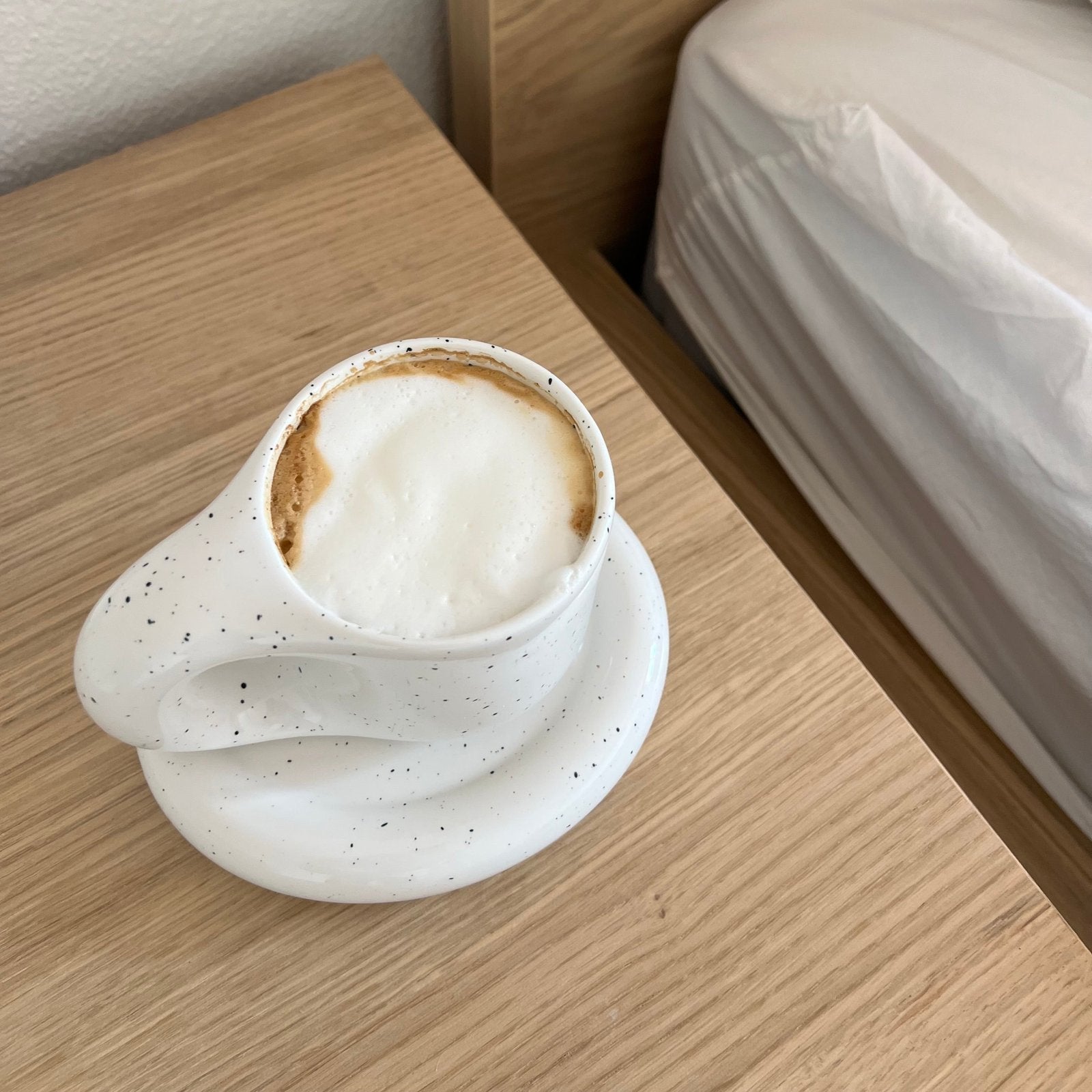 Koffiekopje met Schotel | Keramiek Handgemaakt | 300 ml Pastel-Boutique Moda
