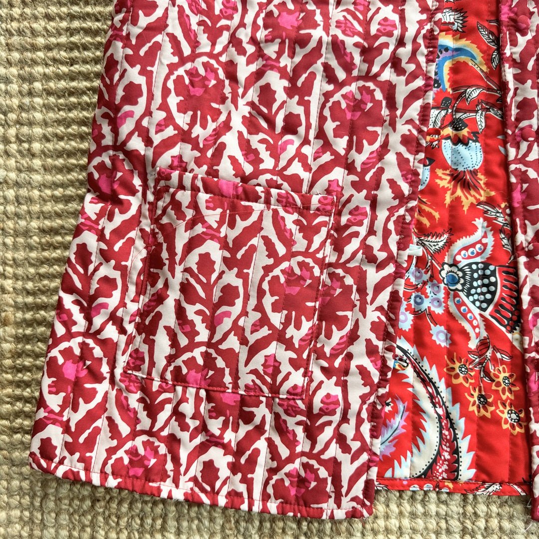 Bodywarmer Dames | Omkeerbaar Gewatteerd | Bloemenprint Mouwloos-Boutique Moda