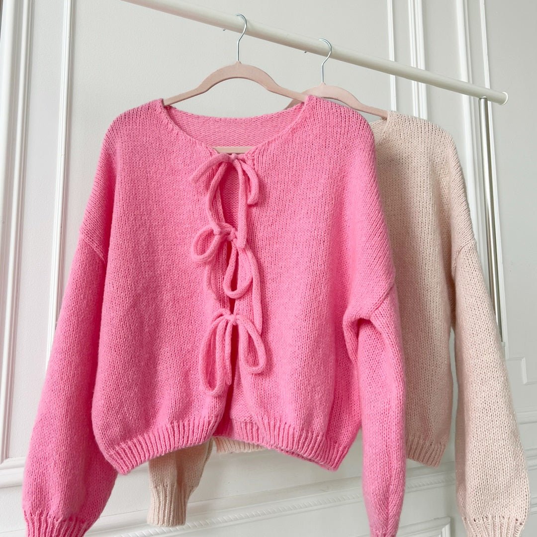 Cardigan Dames | Gebreid met Strikjes | Pofmouw Oversized-Boutique Moda