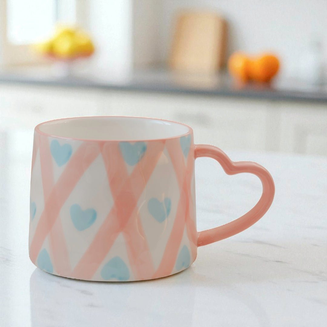 Mok met Hartjes | Keramiek 300 ml | Hartvormig Oor-Boutique Moda