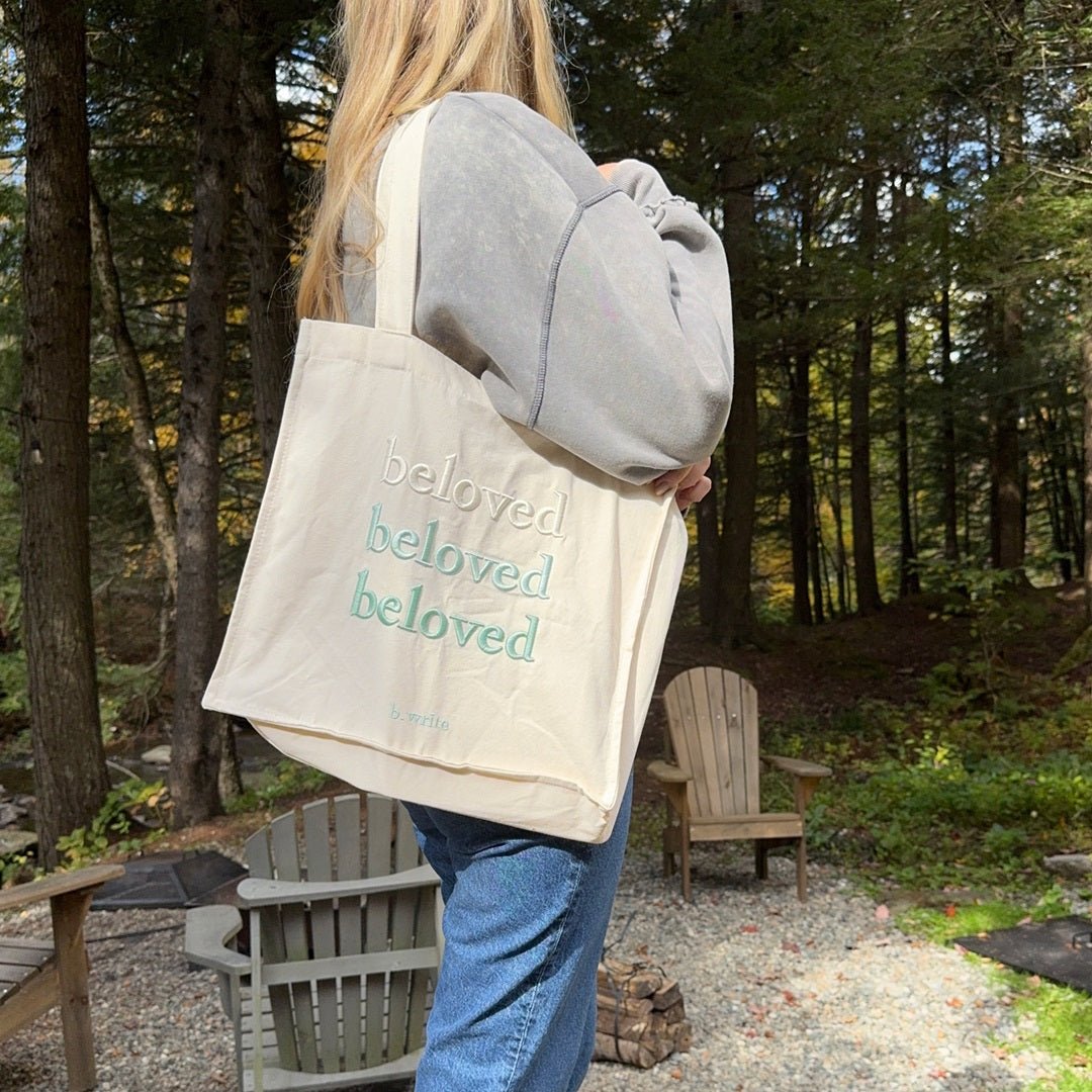 Canvas Tas Dames | Geborduurde Tekst | Magneetsluiting en Binnenvak-Boutique Moda